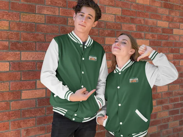 Bottle_Green_Cotton_Never_Give_Up_Varsity_Jacket_For_Unisex