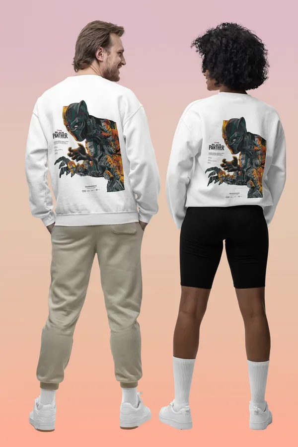 White_Cotton_Black_Panther_Sweatshirt_For_Unisex