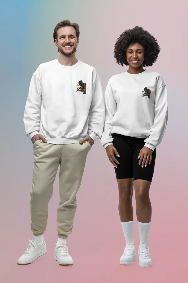 White_Cotton_Black_Panther_Sweatshirt_For_Unisex