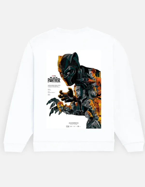 White_Cotton_Black_Panther_Sweatshirt_For_Unisex