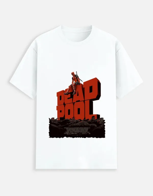White_Cotton_Deadpool_Stretch_T-Shirt_For_Unisex