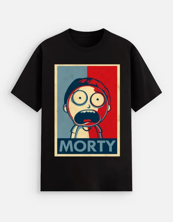 Black_Cotton_Morty_Stretch_T-Shirt_For_Unisex