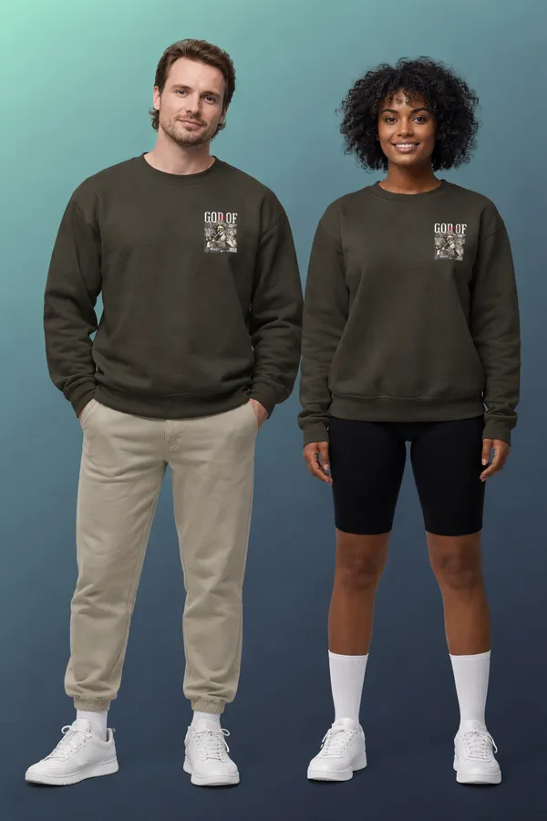 Olive_Green_Cotton_God_Of_Hustle_Sweatshirt_For_Unisex
