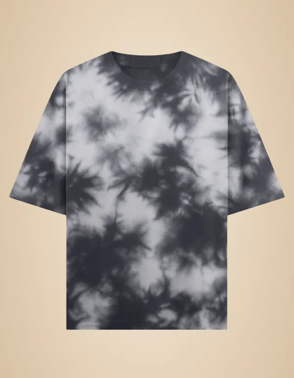 White_Black_Cotton_Get_Tie_Dye_Oversized_T-Shirt_For_Unisex