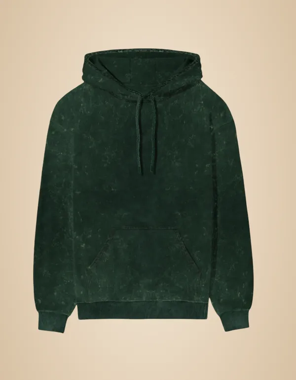 Bottle_Green_Cotton_Grt_Acid_Washed_Hoodie_For_Unisex