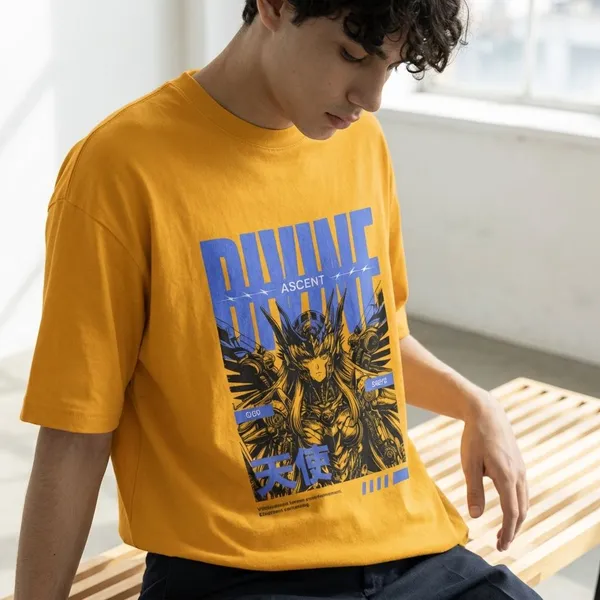 Mustard_Yellow_Cotton_Divine_Ascent_Oversized_T-Shirt_For_Unisex