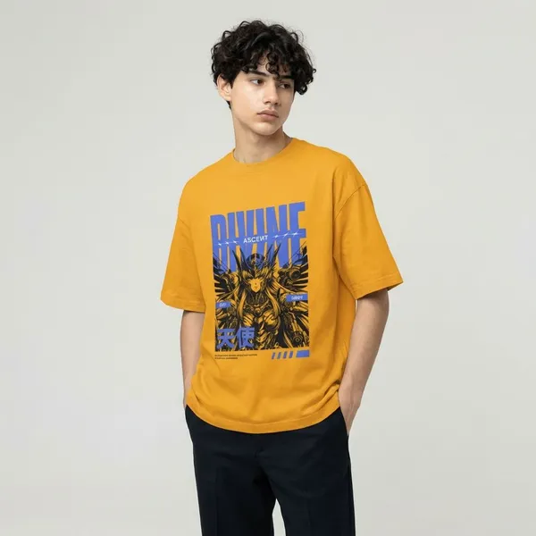 Mustard_Yellow_Cotton_Divine_Ascent_Oversized_T-Shirt_For_Unisex