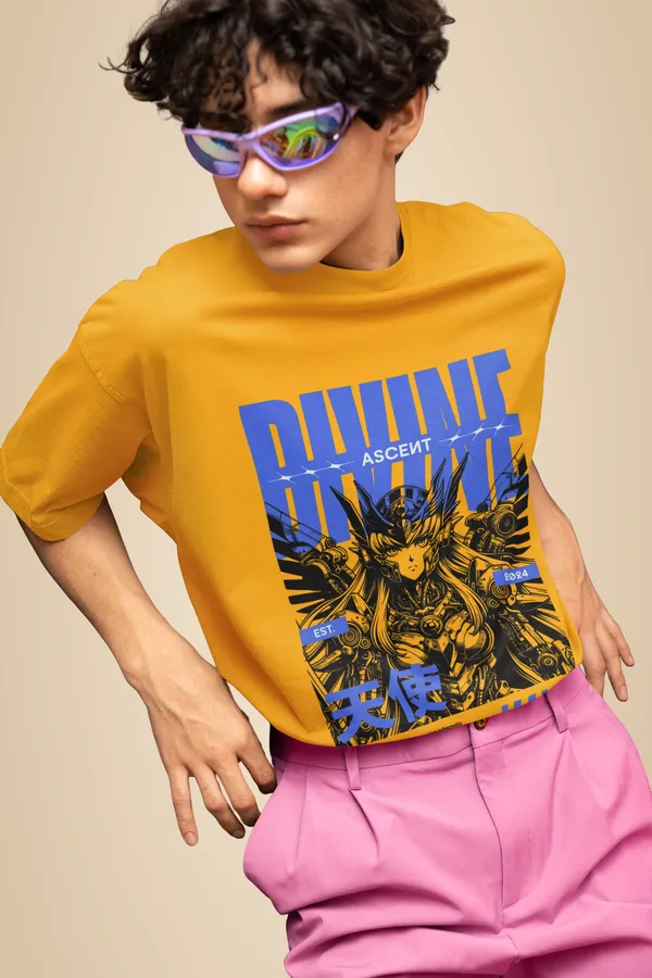 Mustard_Yellow_Cotton_Divine_Ascent_Oversized_T-Shirt_For_Unisex
