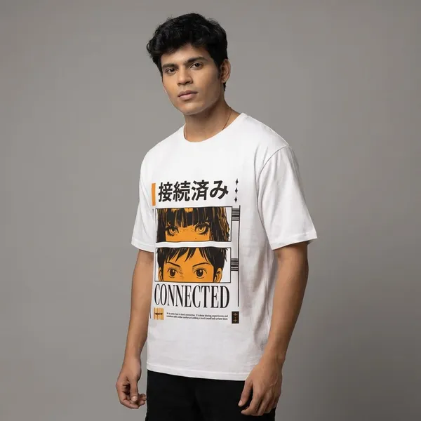 White_Cotton_Connected_Oversized_T-Shirt_For_Unisex