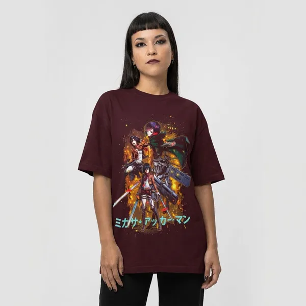 Maroon_Cotton_Aot_Oversized_T-Shirt_For_Unisex