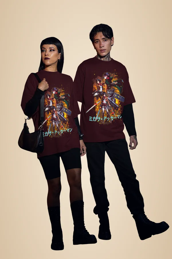 Maroon_Cotton_Aot_Oversized_T-Shirt_For_Unisex