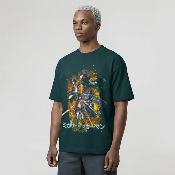 Petrol_Blue_Cotton_Aot_Oversized_T-Shirt_For_Unisex
