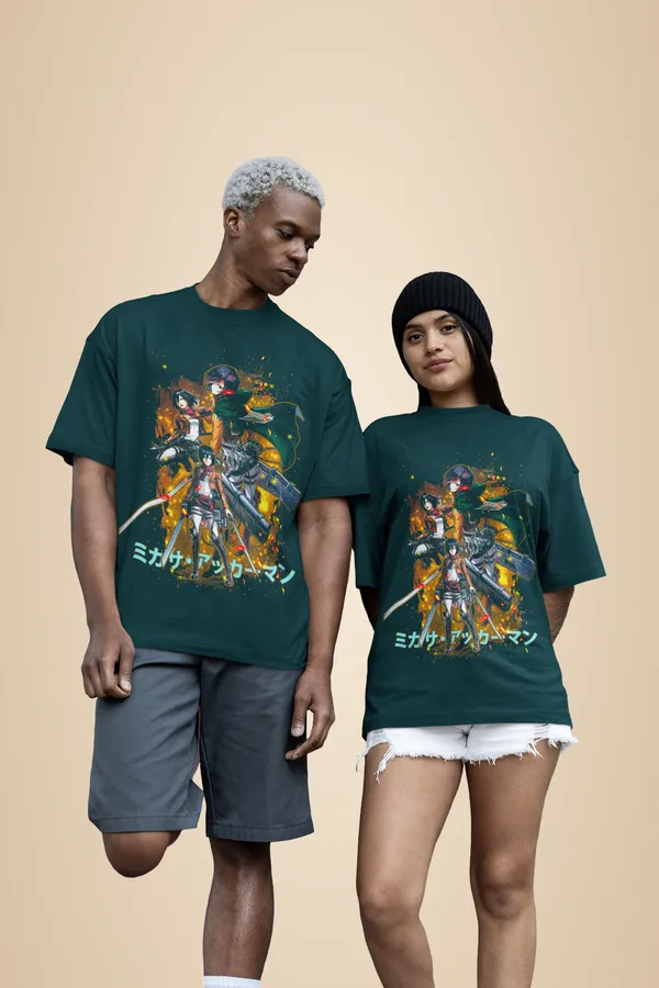 Petrol_Blue_Cotton_Aot_Oversized_T-Shirt_For_Unisex