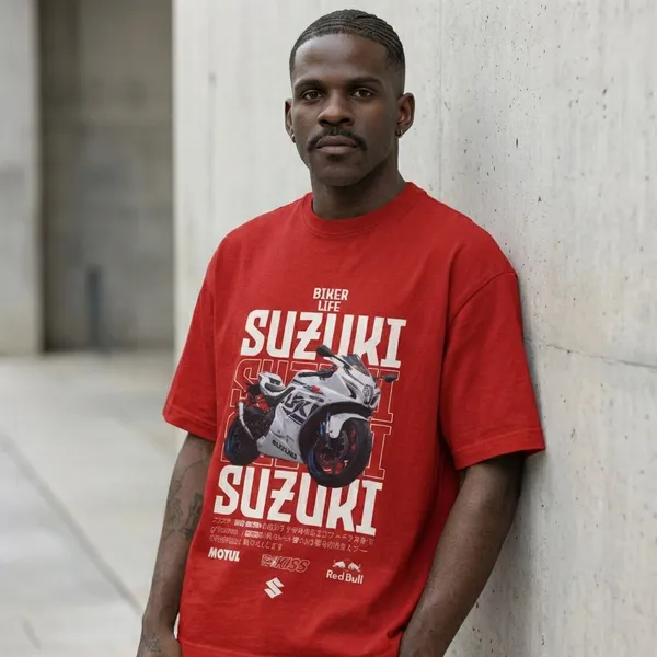 Red_Cotton_Suzuki_Oversized_T-Shirt_For_Unisex