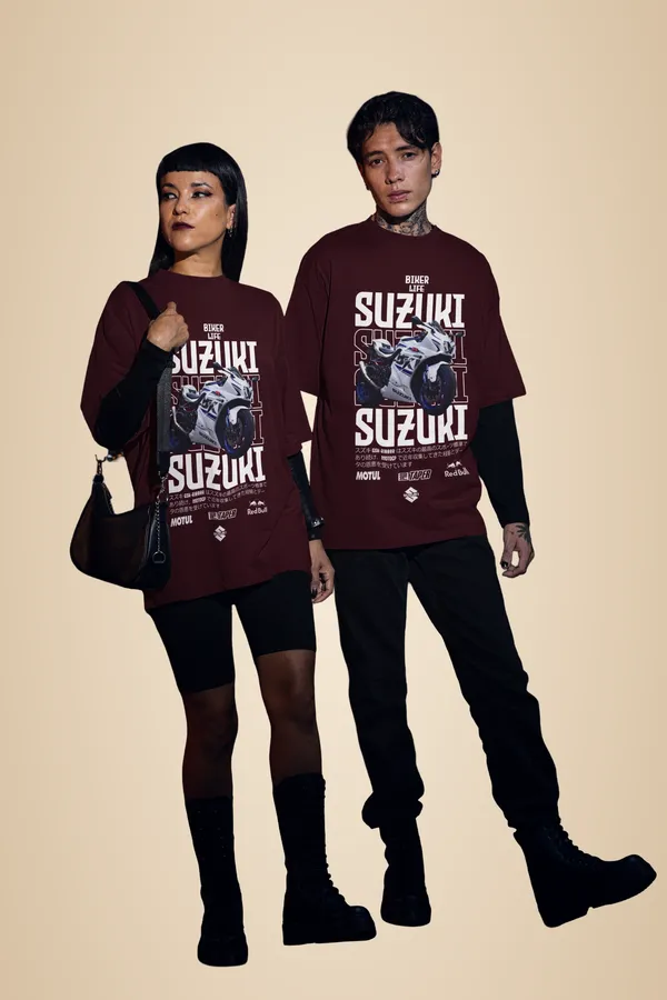 Maroon_Cotton_Suzuki_Oversized_T-Shirt_For_Unisex