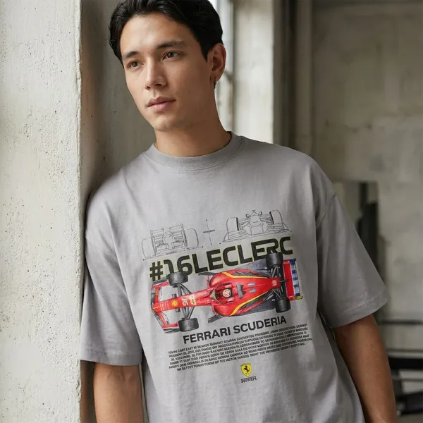 Grey_Melange_Cotton_Ferrari_Oversized_Classic_T-Shirt_For_Unisex