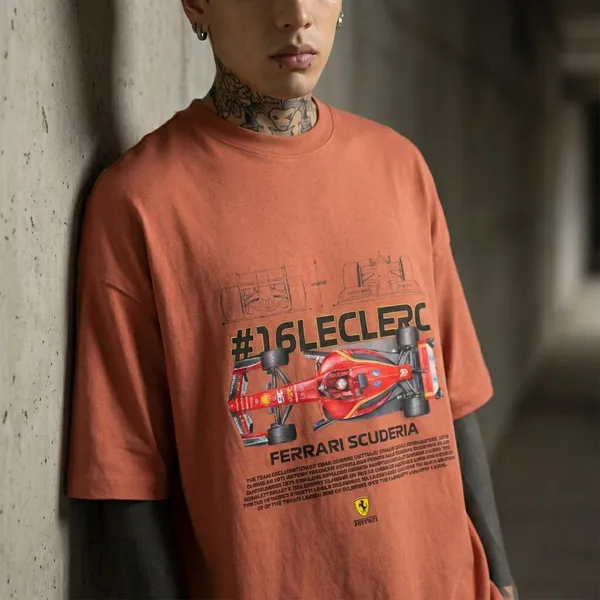Coral_Cotton_Ferrari_Oversized_Classic_T-Shirt_For_Unisex