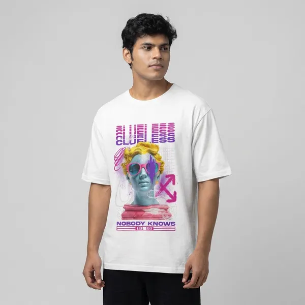 White_Cotton_Clueless_Oversized_T-Shirt_For_Unisex