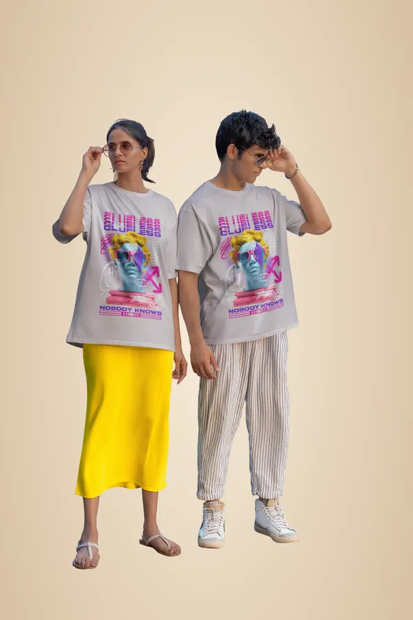 Grey_Melange_Cotton_Clueless_Oversized_T-Shirt_For_Unisex