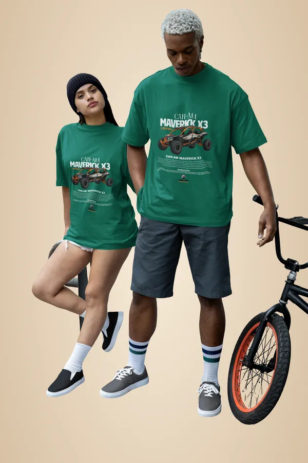Bottle_Green_Cotton_Maverick_Oversized_T-Shirt_For_Unisex