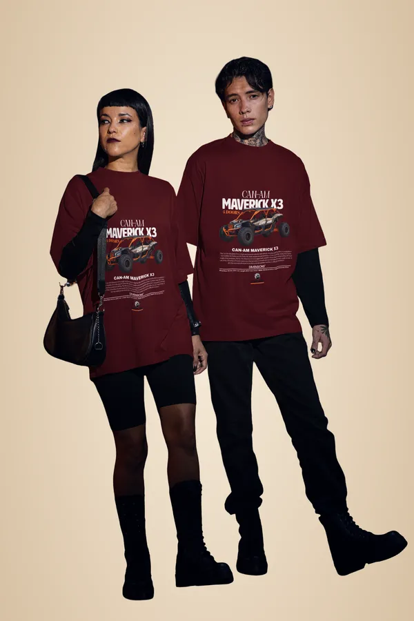 Maroon_Cotton_Maverick_Oversized_T-Shirt_For_Unisex