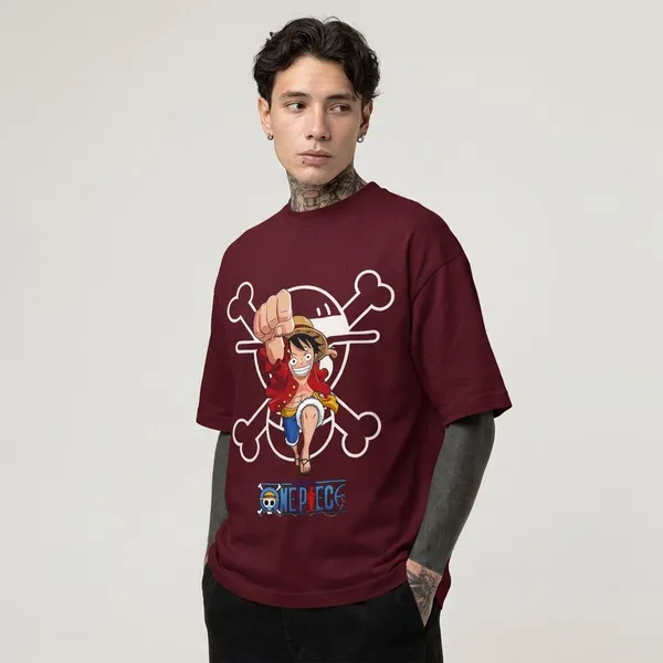 Maroon_Cotton_One_Piece_Oversized_T-Shirt_For_Unisex