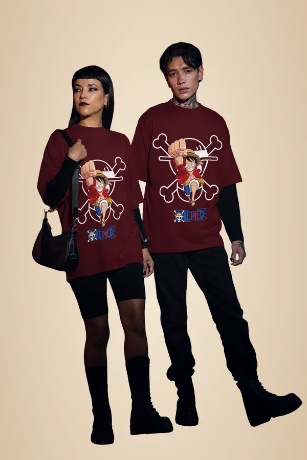 Maroon_Cotton_One_Piece_Oversized_T-Shirt_For_Unisex