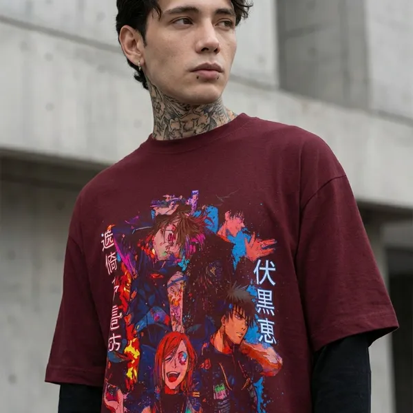 Maroon_Cotton_Oversized_T-Shirt_For_Unisex