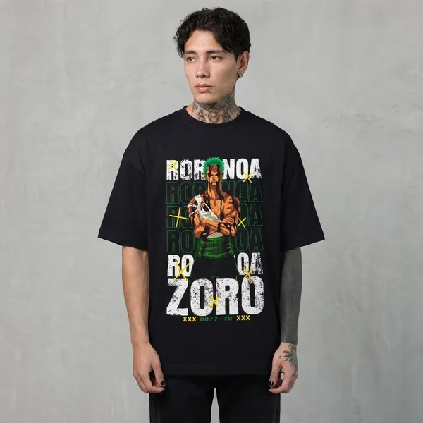 Black_Cotton_Zoro_Oversized_T-Shirt_For_Unisex