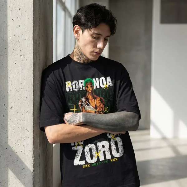 Black_Cotton_Zoro_Oversized_T-Shirt_For_Unisex