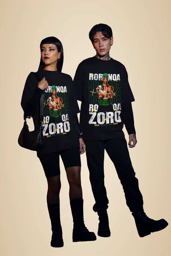 Black_Cotton_Zoro_Oversized_T-Shirt_For_Unisex