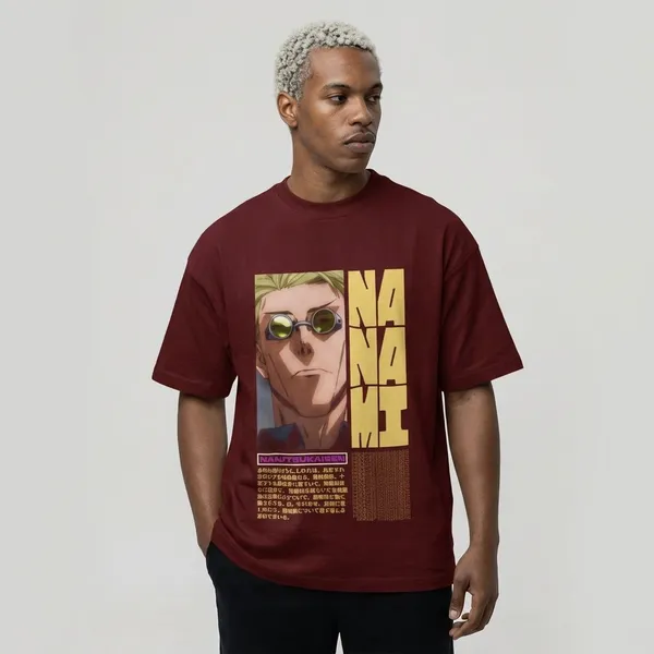 Maroon_Cotton_Nanami_Oversized_T-Shirt_For_Unisex