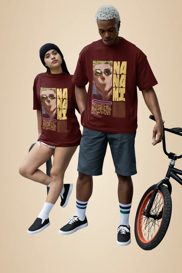 Maroon_Cotton_Nanami_Oversized_T-Shirt_For_Unisex