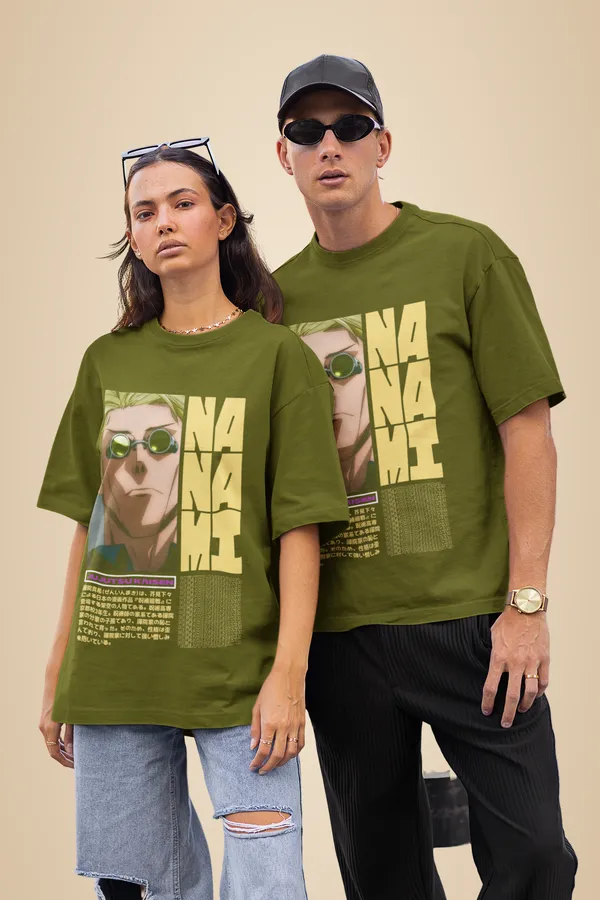 Olive_Green_Cotton_Nanami_Oversized_T-Shirt_For_Unisex