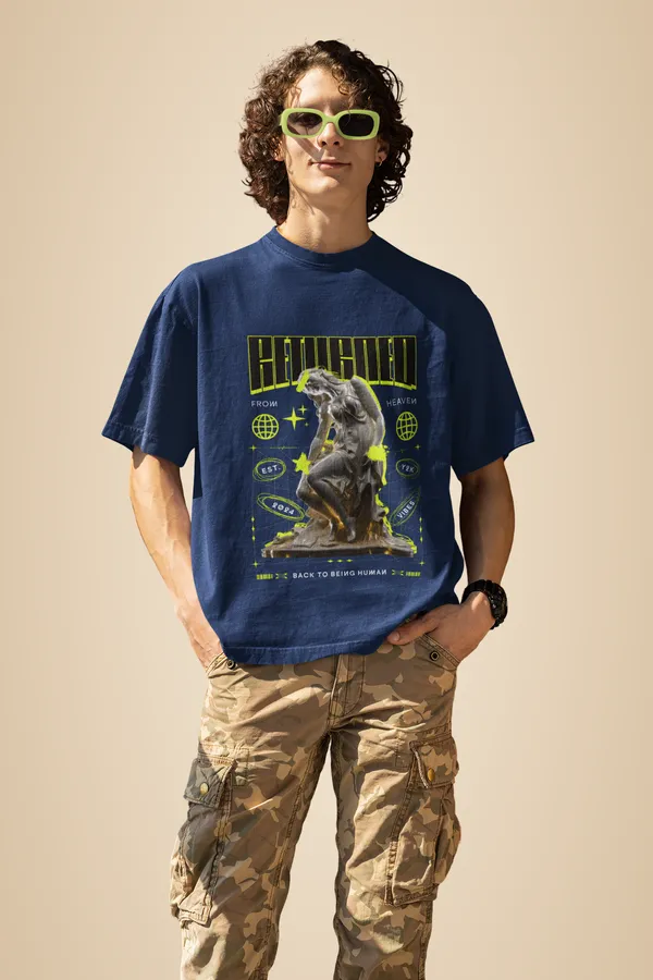 Royal_Blue_Cotton_One_Oversized_T-Shirt_For_Unisex