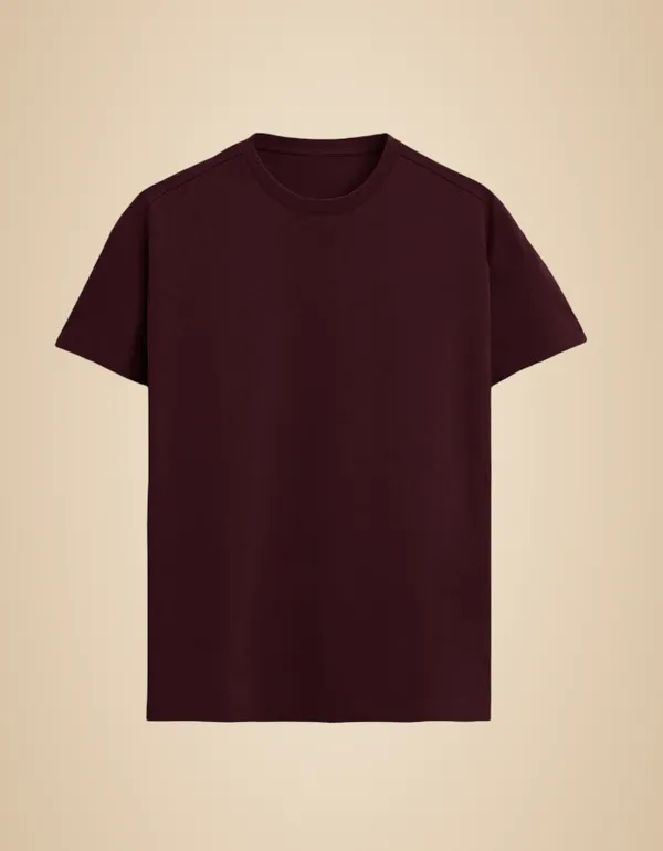 Maroon_Cotton_Grt_Supima_T-Shirt_For_Unisex