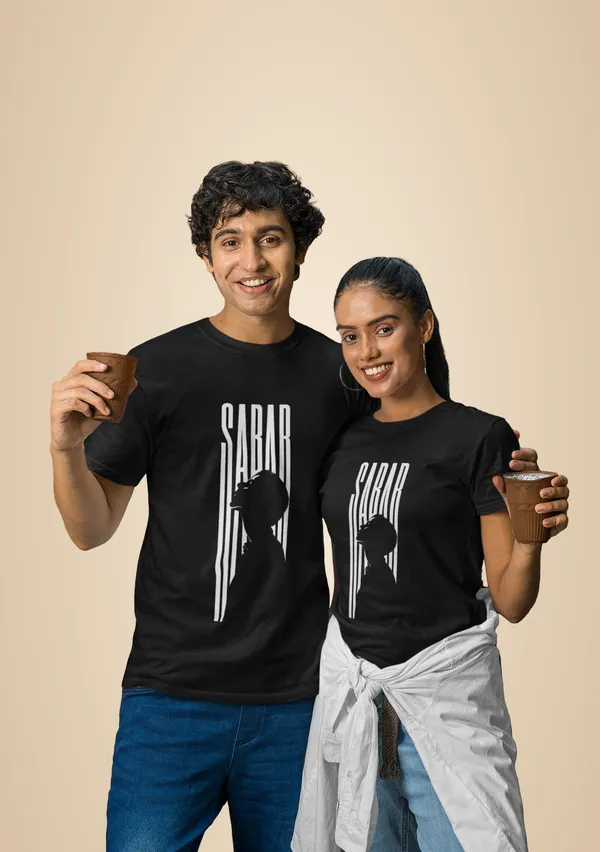 Black_Cotton_Sabar_Stretch_T-Shirt_For_Unisex