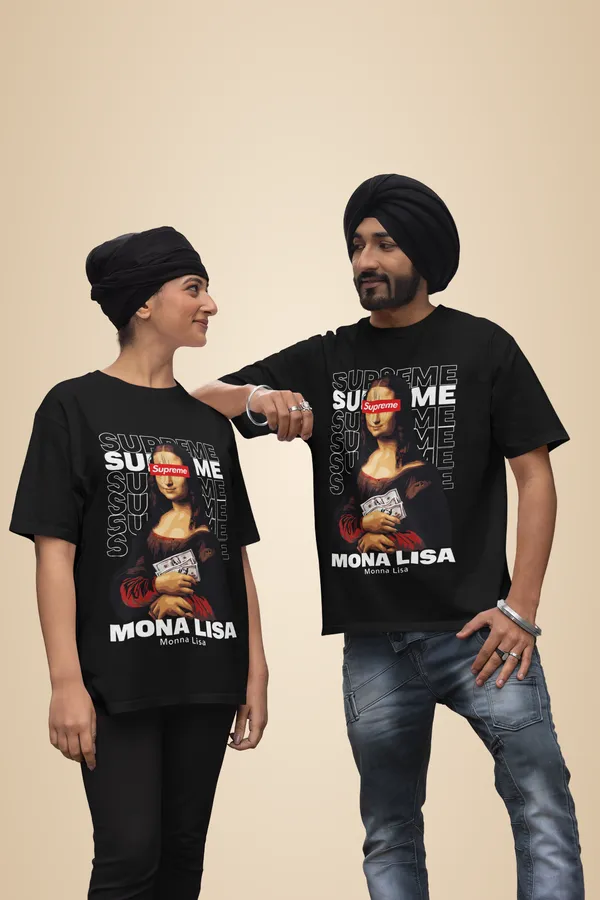 Black_Cotton_Monalisa_Stretch_T-Shirt_For_Unisex
