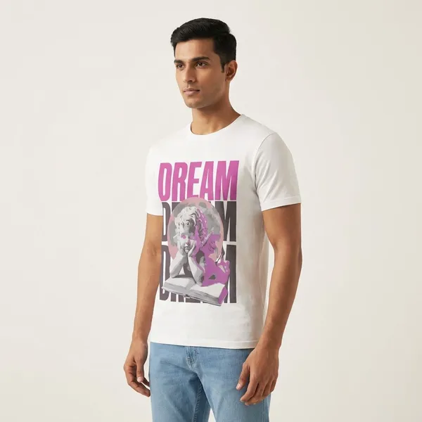 White_Cotton_Dream_Stretch_T-Shirt_For_Unisex