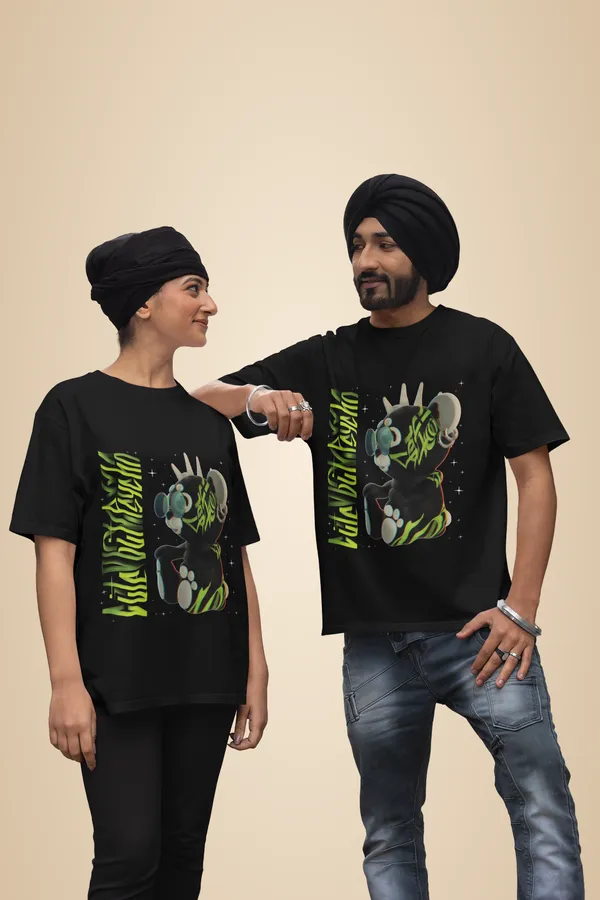 Black_Cotton_Tedd_Stretch_T-Shirt_For_Unisex