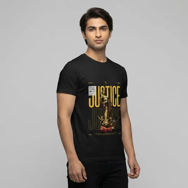 Black_Cotton_Justice_Stretch_T-Shirt_For_Unisex