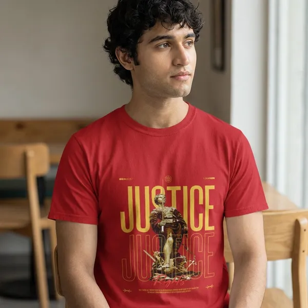 Red_Cotton_Justice_Stretch_T-Shirt_For_Unisex
