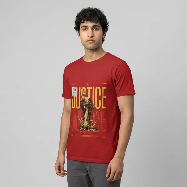 Red_Cotton_Justice_Stretch_T-Shirt_For_Unisex