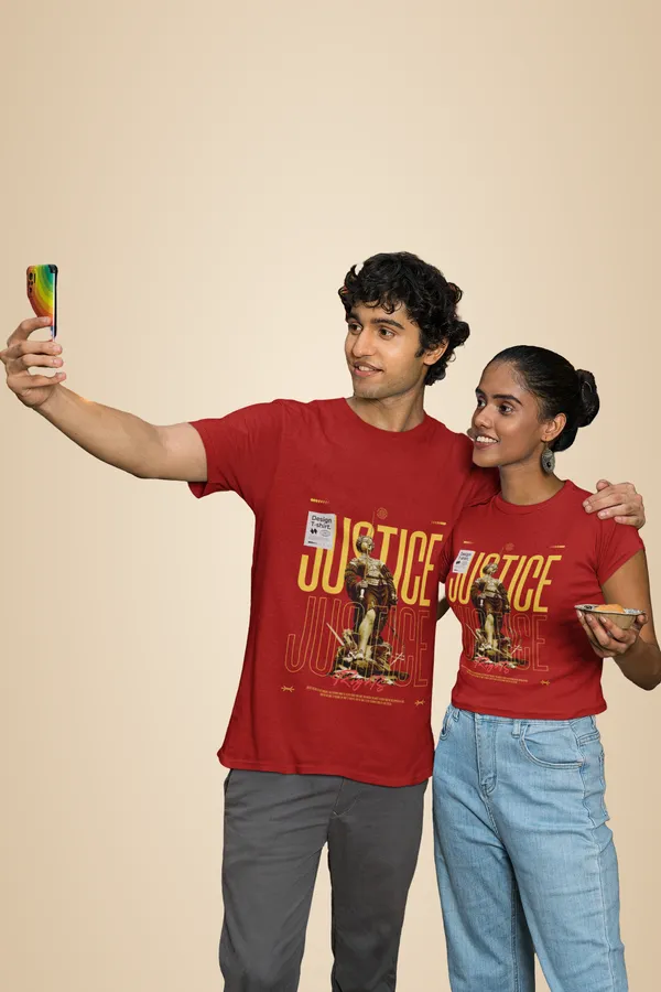 Red_Cotton_Justice_Stretch_T-Shirt_For_Unisex