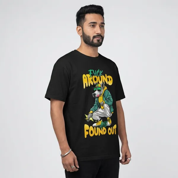 Black_Cotton_Stretch_T-Shirt_For_Unisex