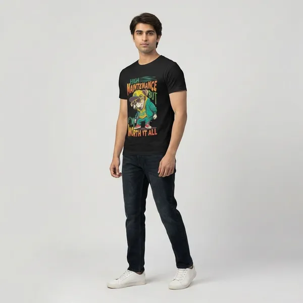 Black_Cotton_High_Maintenance_Supima_T-Shirt_For_Unisex