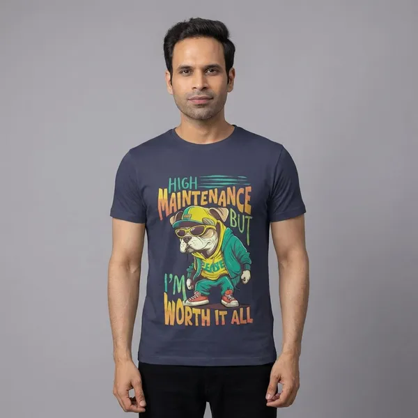 Navy_Blue_Cotton_High_Maintenance_Supima_T-Shirt_For_Unisex