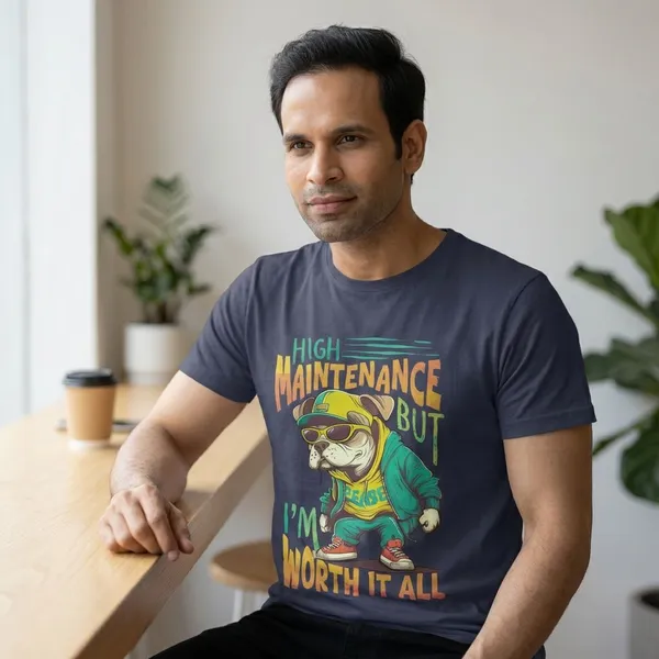 Navy_Blue_Cotton_High_Maintenance_Supima_T-Shirt_For_Unisex