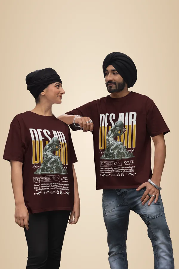 Maroon_Cotton_Desair_Supima_T-Shirt_For_Unisex