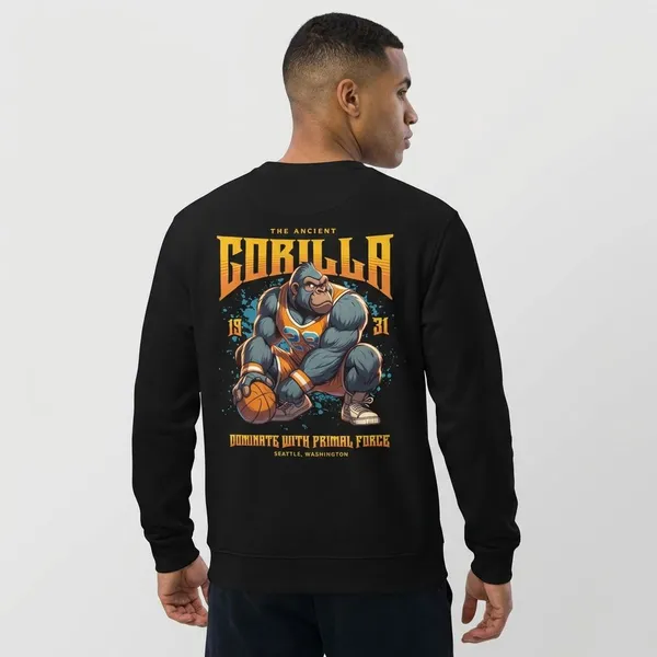 Black_Cotton_Gorilla_Sweatshirt_For_Unisex